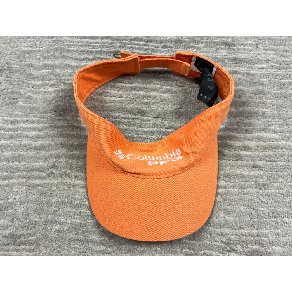 Columbia Visor Unisex OS Orange PFG Performance Fishing Gear Adjustable Cotton